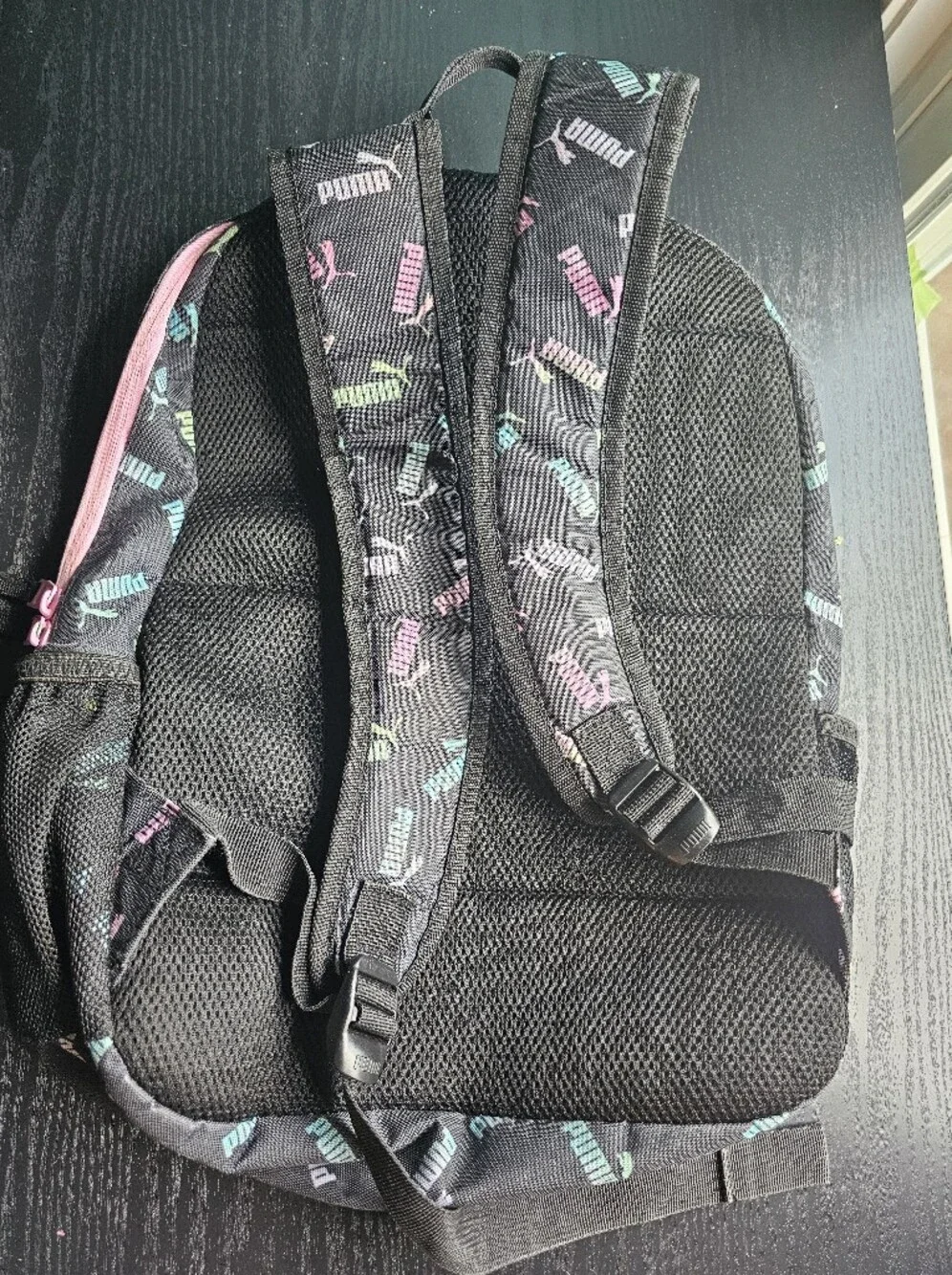 PUMA Black Backpack with Pastel Logo Print OS